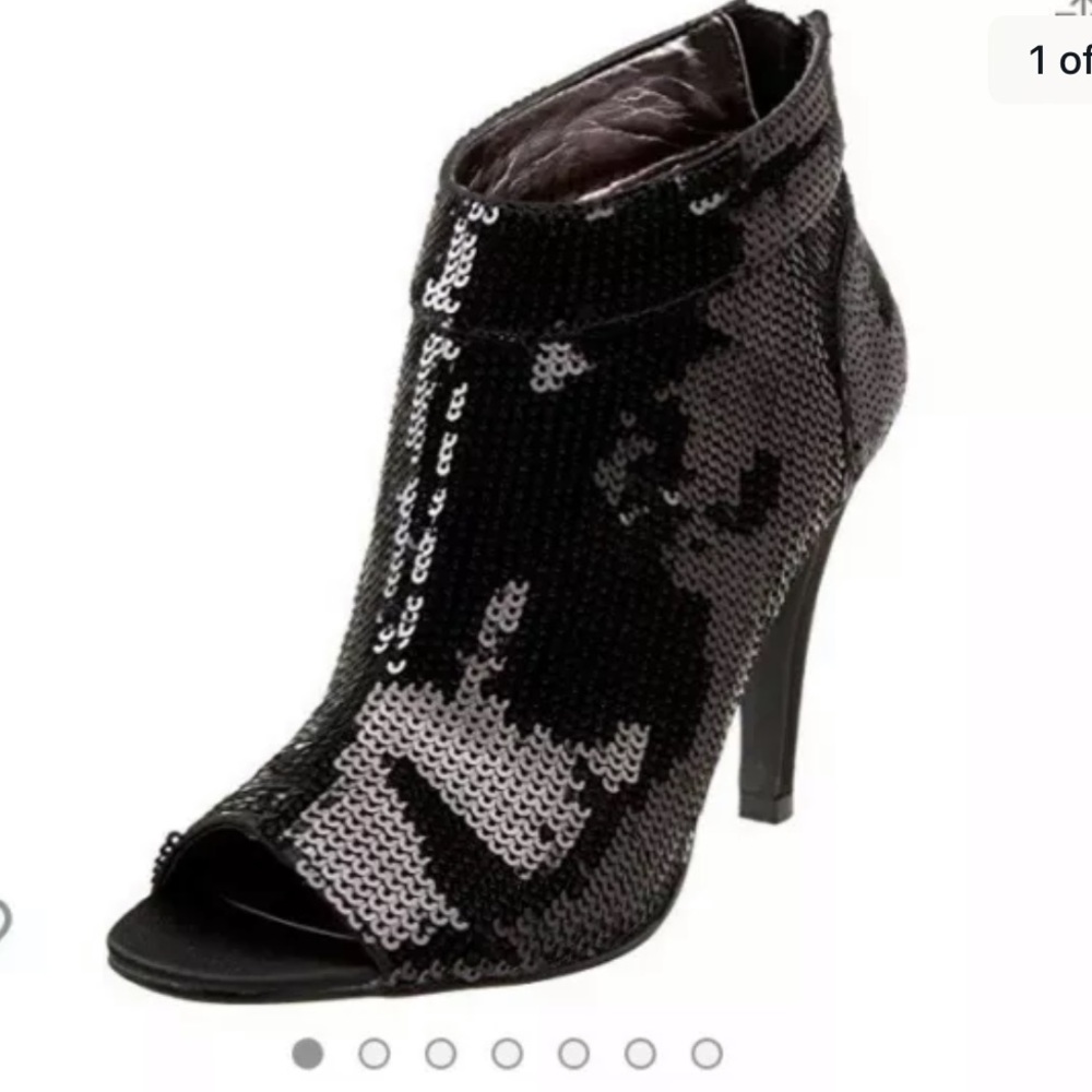 STEVE MADDEN Sleakk Sequin Ankle Booties Black 8.5
